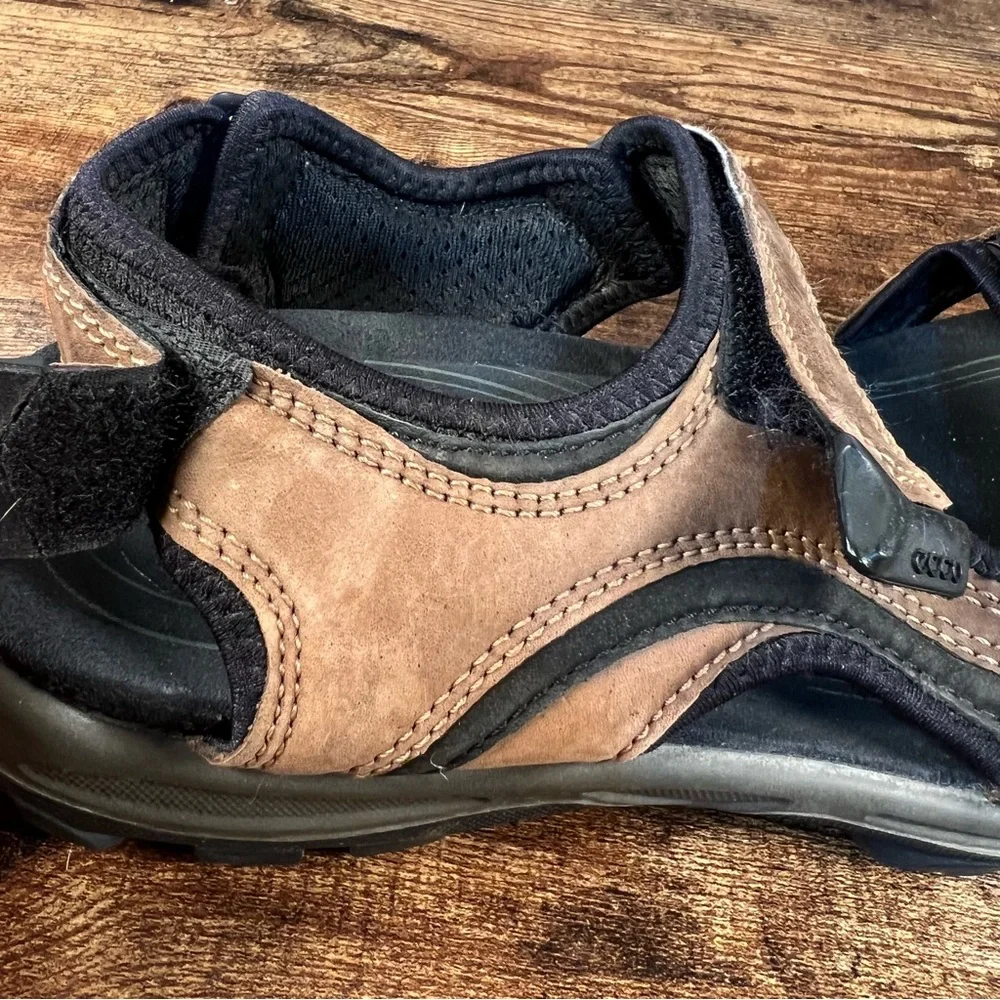 Ecco‎ Sandals Mens Hiking Walking Outdoors Brown Adjustable EU42 US 8/8.5